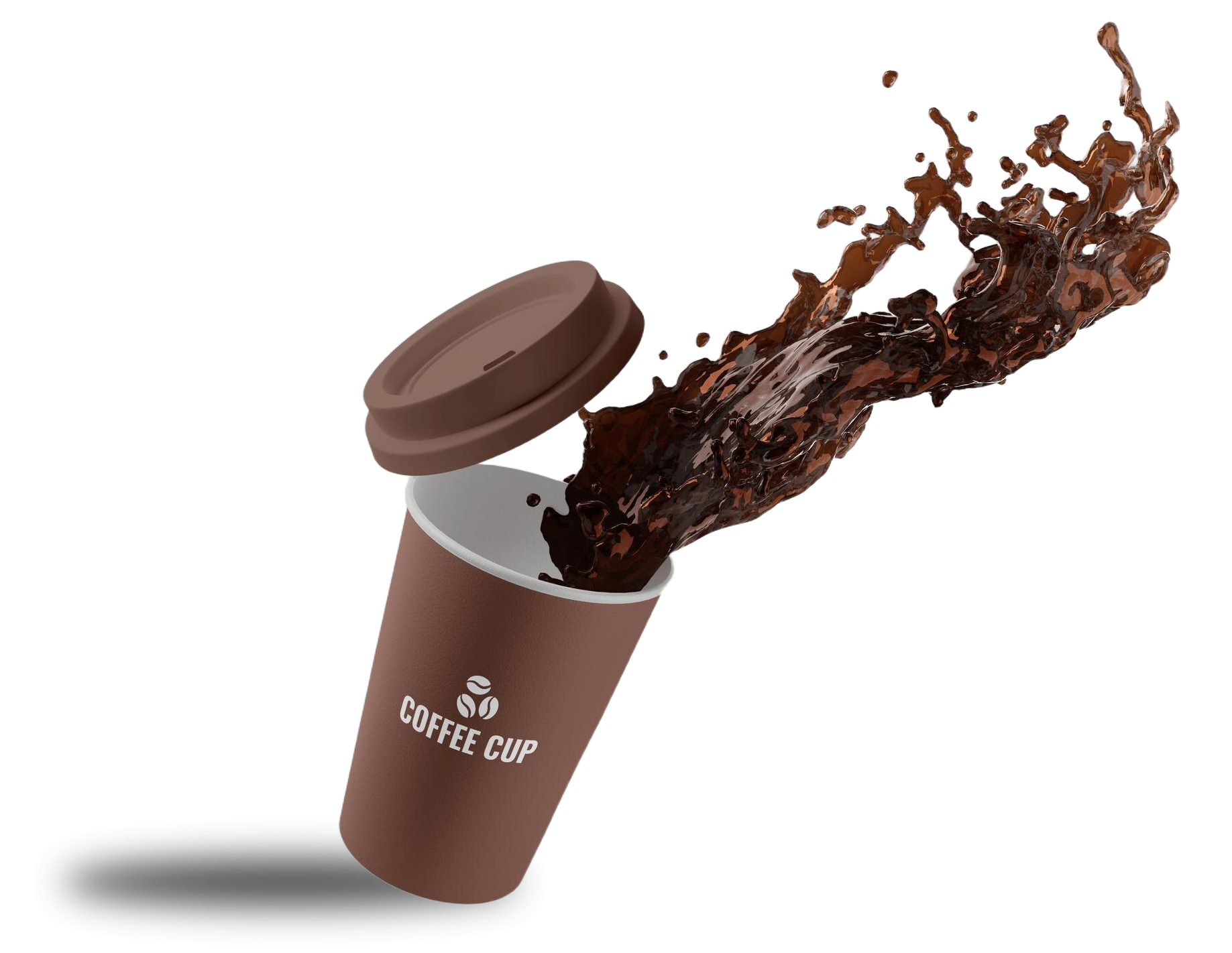 vaso de café cayendo